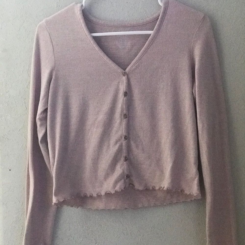 brandy pink cropped buttondown